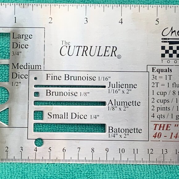 CHEF TOOLS The CutRuler Profesional Chef Tool Measuring Conversion Kitchen Ruler - Picture 4 of 11